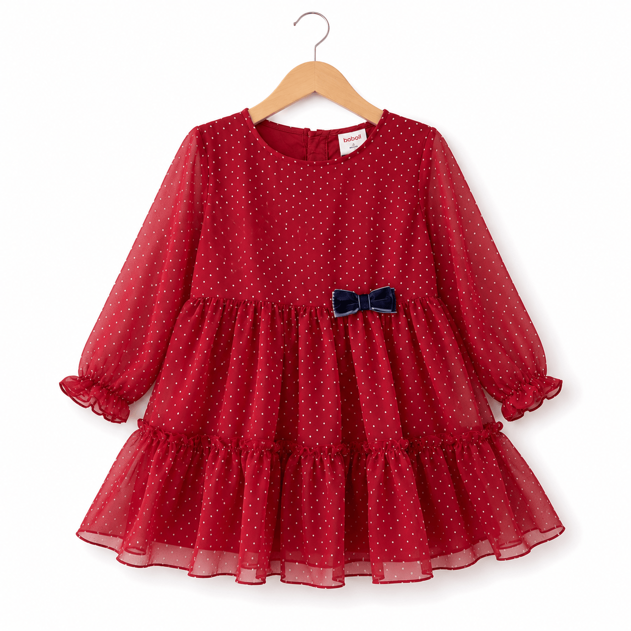 707172 9243 - Abito in chiffon a pois Boboli