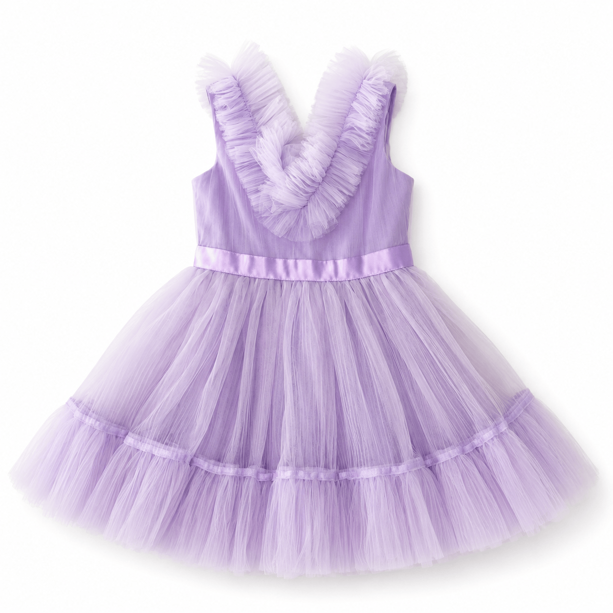 Abito elegante in tulle lilla