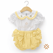 Blusa e culotte fiocchi gialli - Deolinda