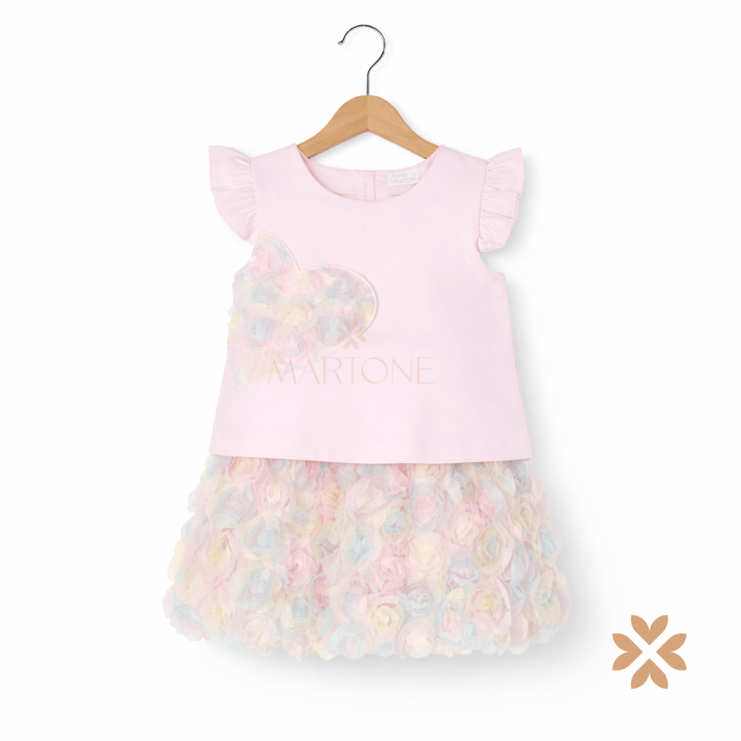 Completo bimba fiori tridimensionali - Deolinda