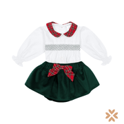 Completo Tartan con Culotte in Velluto Verde - Deolinda