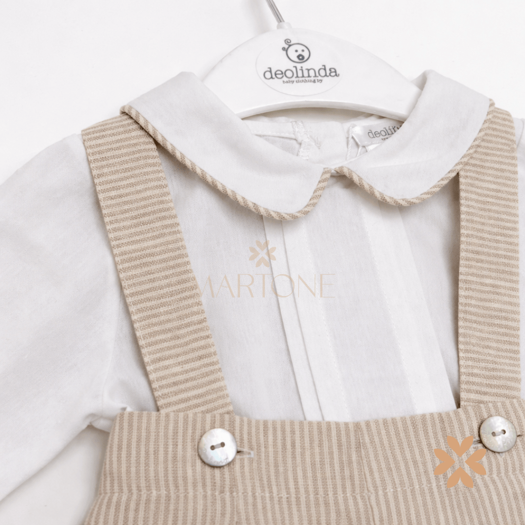 Salopette a righe  e camicia - Deolinda