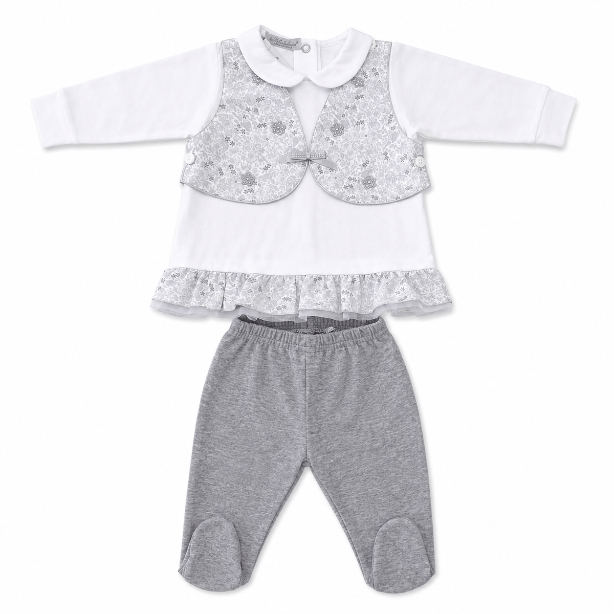 2276 - Tutina spezzata  gilet a fiori