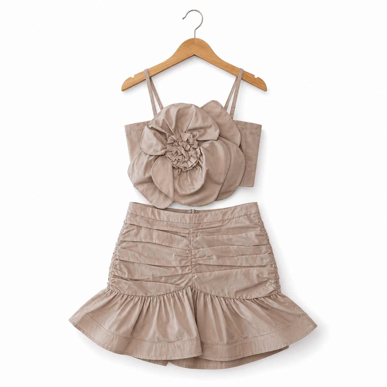 Coordinato in taffetà con fiore 3D - Fun&Fun