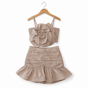 Coordinato in taffetà con fiore 3D - Fun&Fun