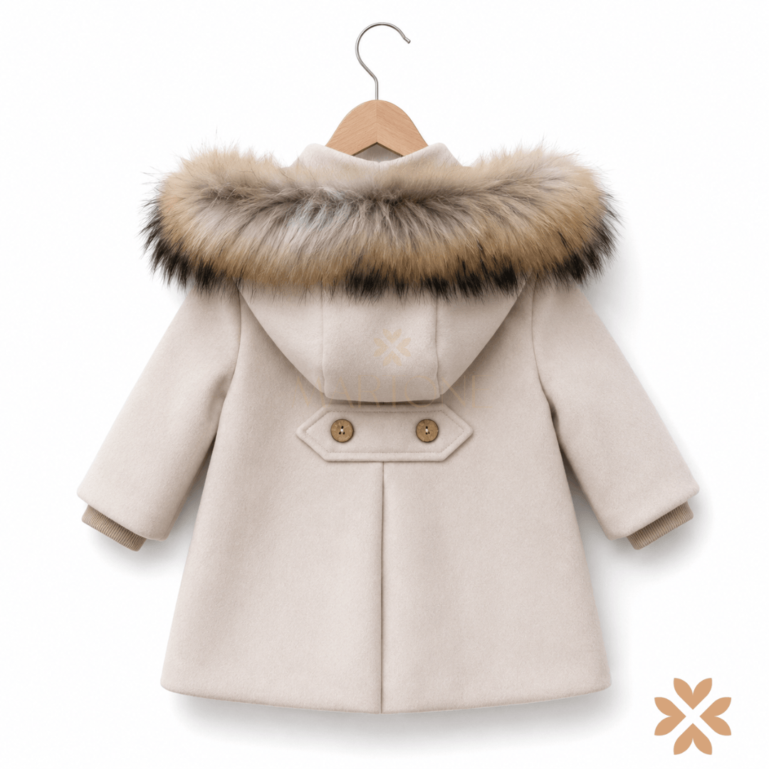 Cappotto in Panno con Cappuccio Ecopelliccia - Gastone