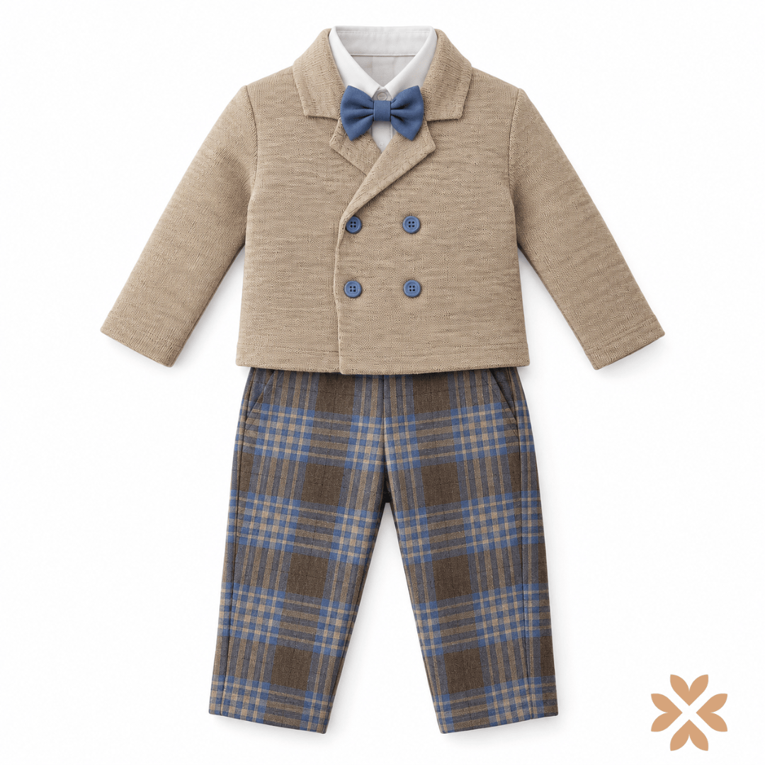Completo Beige con Pantalone a Quadri - Gentlemen