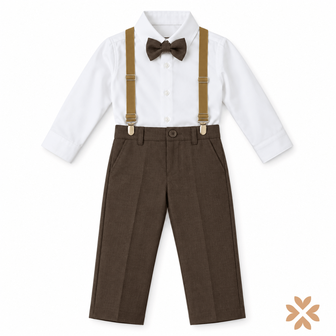 Completo con Cardigan Beige e Pantalone Moka - Gentlemen