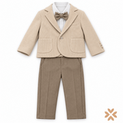 Completo Giacca in Velluto Millerighe Beige e Pantalone Gessato - Gentlemen