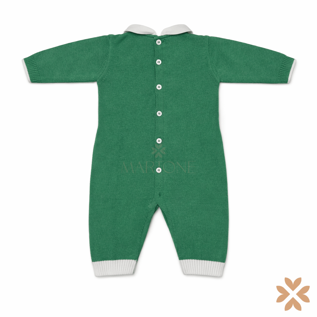 Tutina intera in filo di cotone verde - Isabel&Martinez