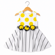 Abito bambina a pois con fiori applicati