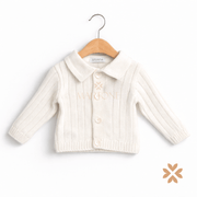Cardigan a coste bianco - Juliana