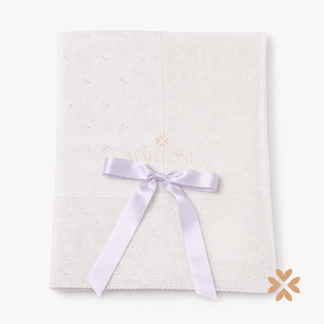 Coperta con fiocco bianco  - Juliana