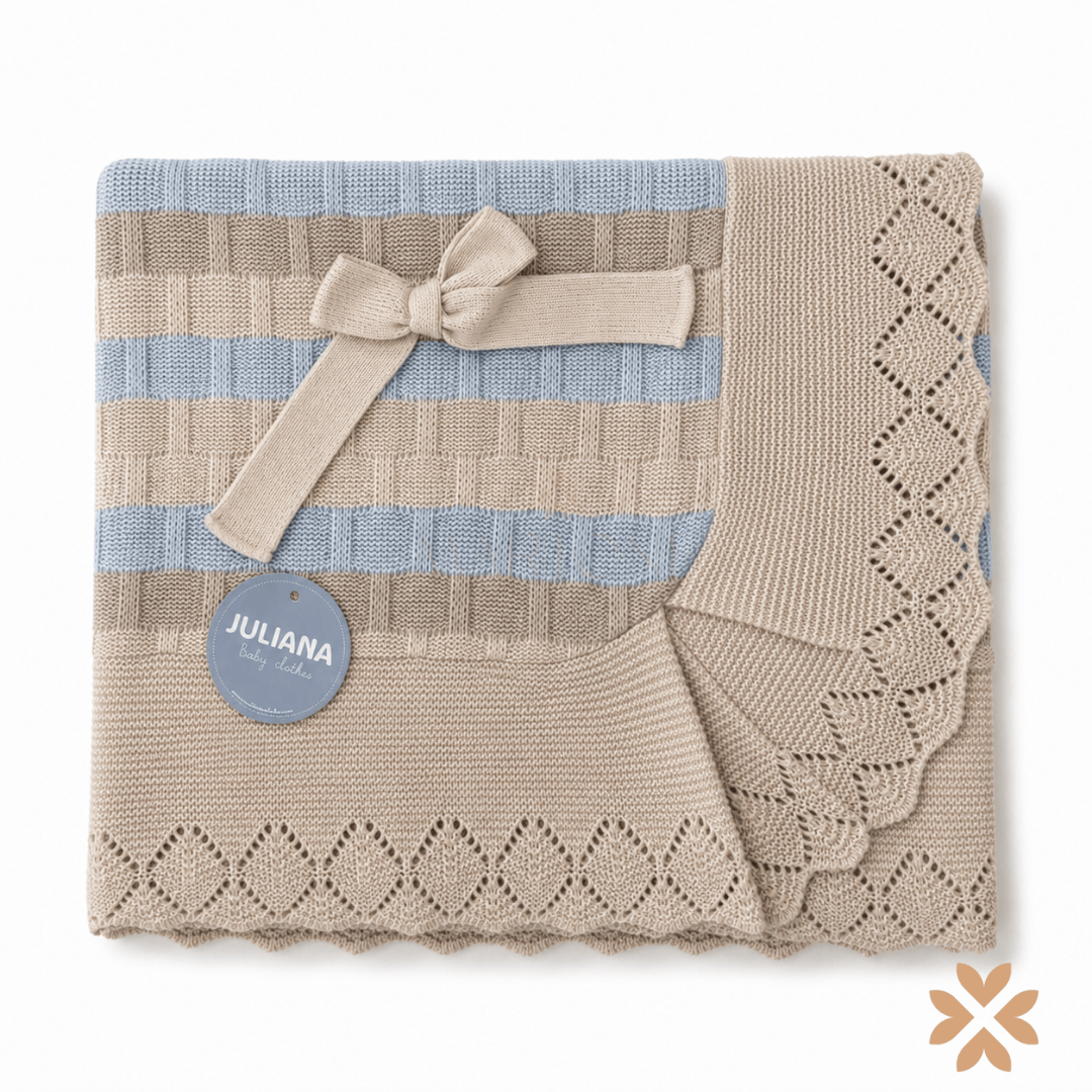 Coperta in maglia con smerlo - Juliana