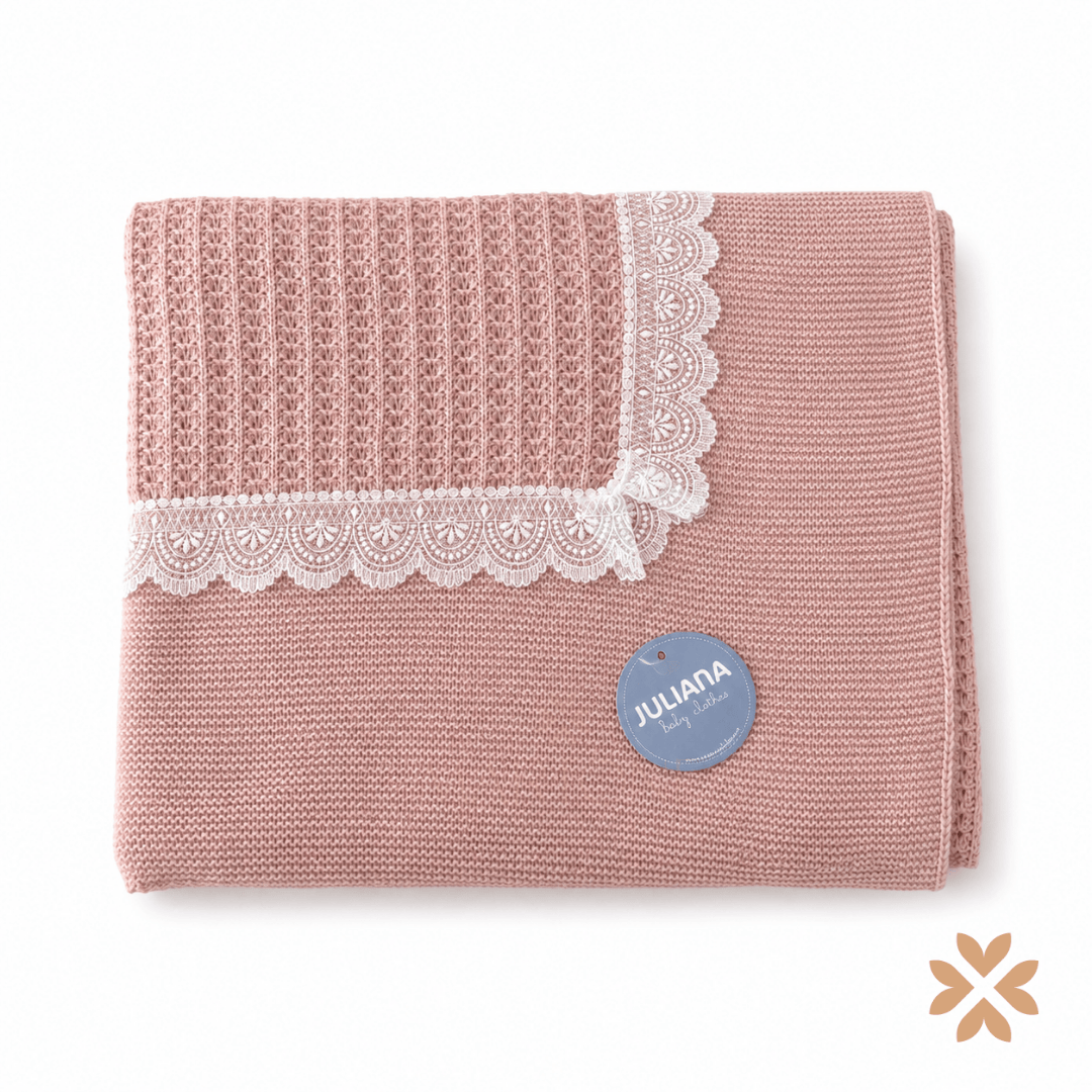 Copertina in maglia con merletto - Juliana