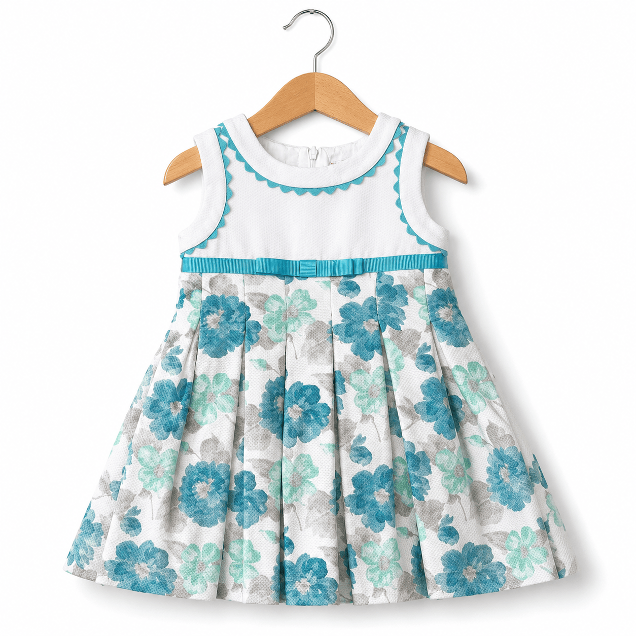 Abito bambina floreale azzurro