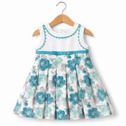 Abito bambina floreale azzurro