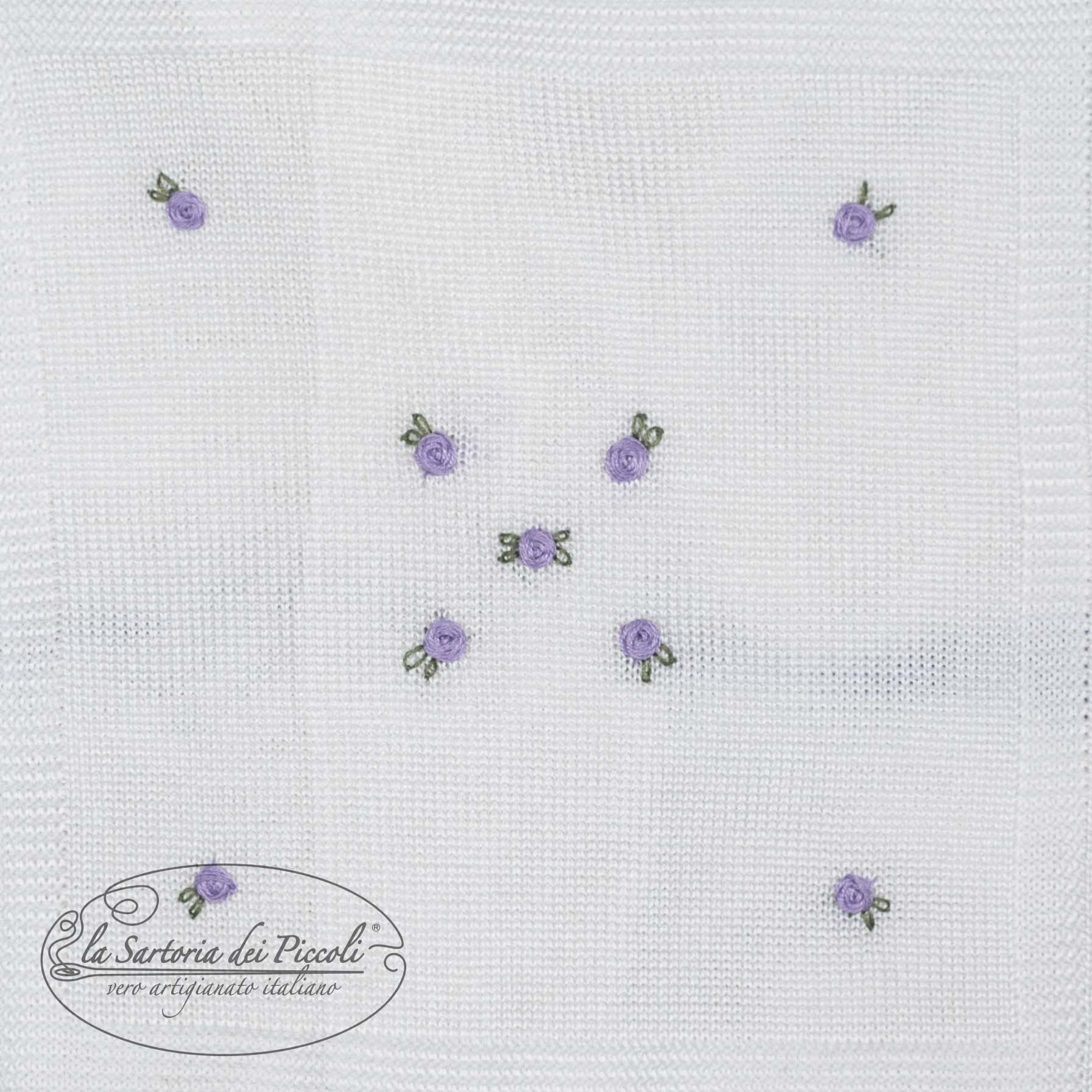 Coperta fiori ricamati - La Sartoria Dei Piccoli
