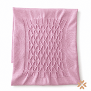 Coperta In Lana Rosa Con Punto Smock - La Sartoria Dei Piccoli
