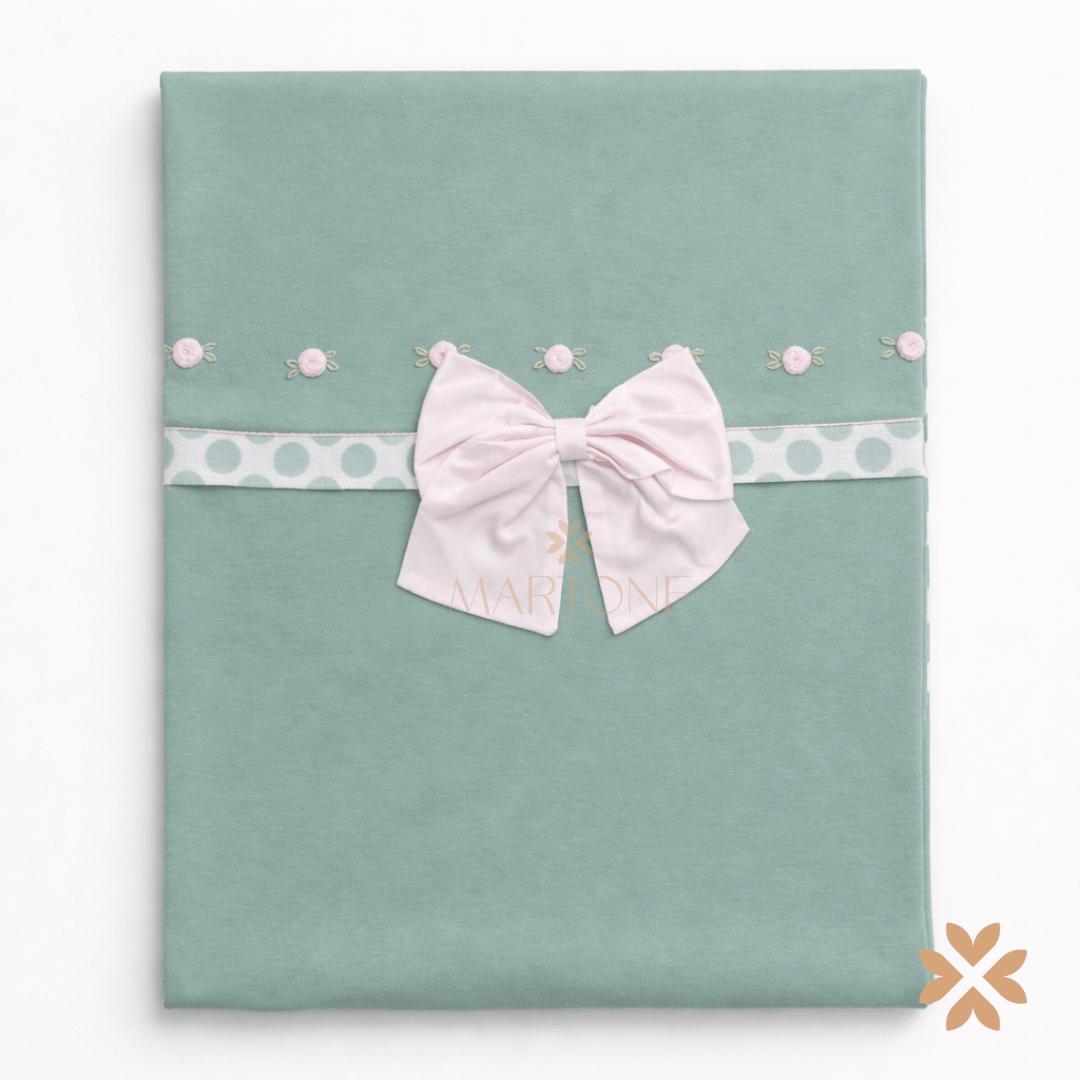 Coperta con fiocco e pois - La Sartoria Dei Piccoli