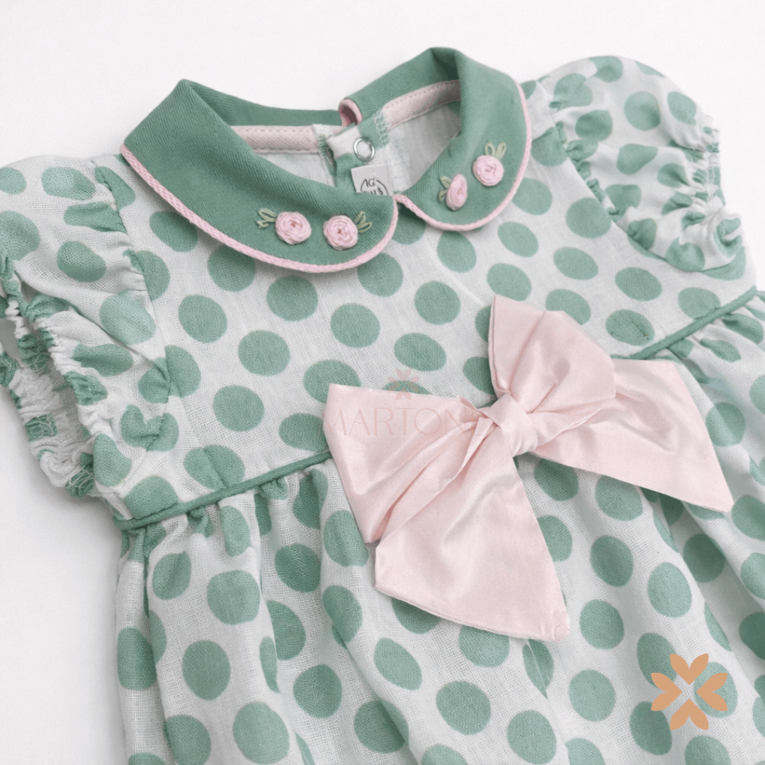 Pagliaccetto a pois con fiocco - La Sartoria Dei Piccoli