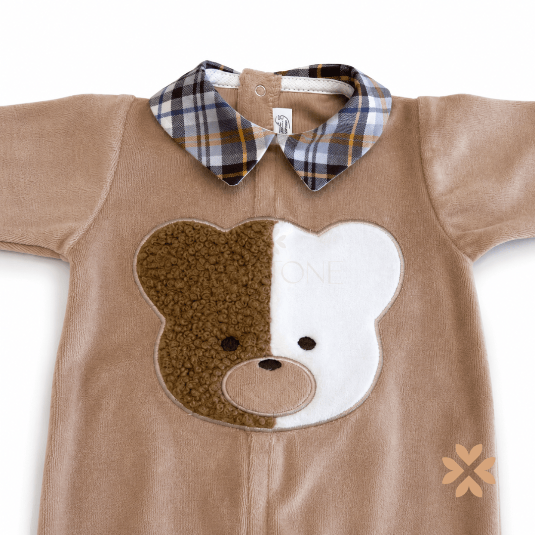 Tutina in ciniglia Teddy Beige - La Sartoria Dei Piccoli