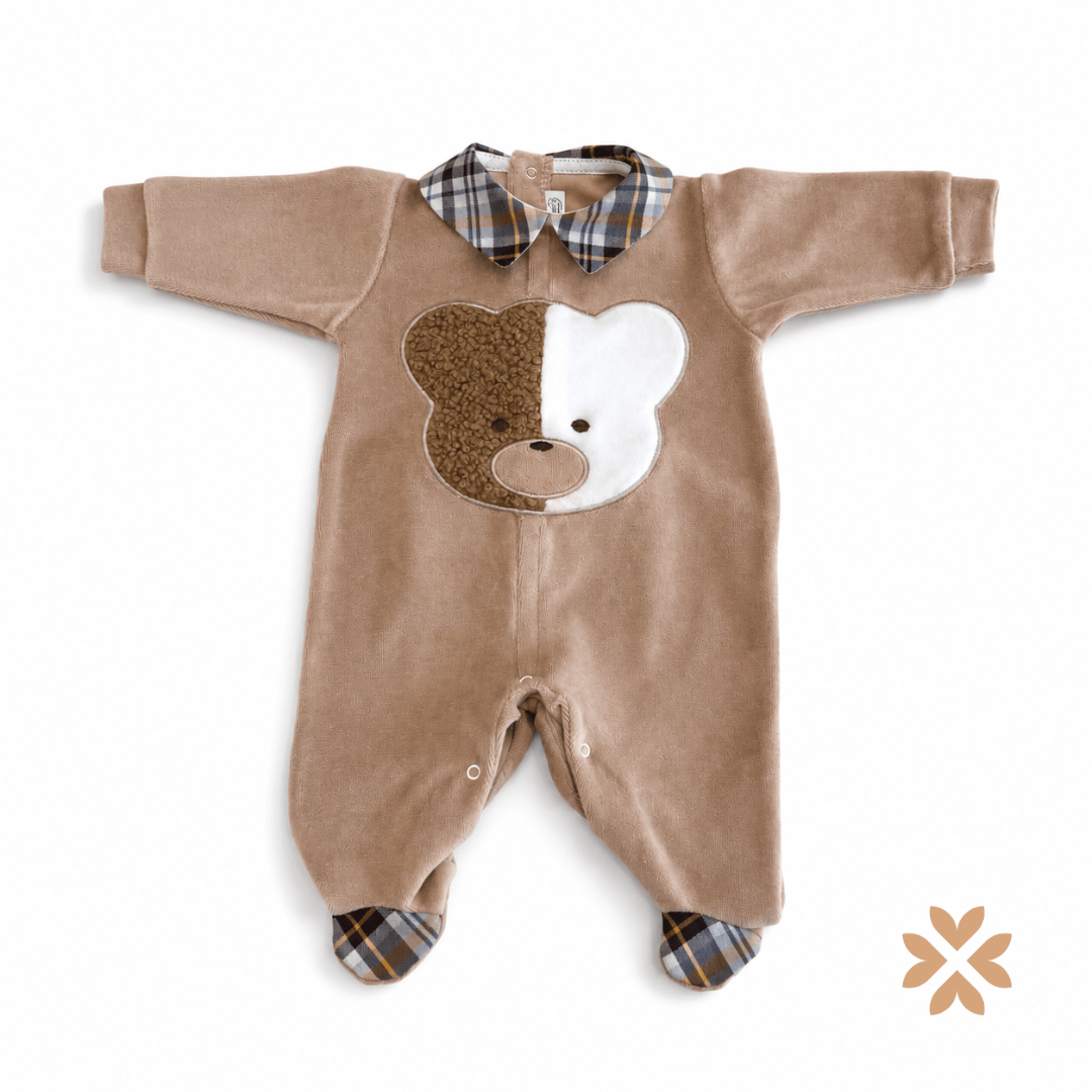 Tutina in ciniglia Teddy Beige - La Sartoria Dei Piccoli