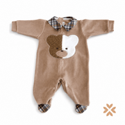 Tutina in ciniglia Teddy Beige - La Sartoria Dei Piccoli