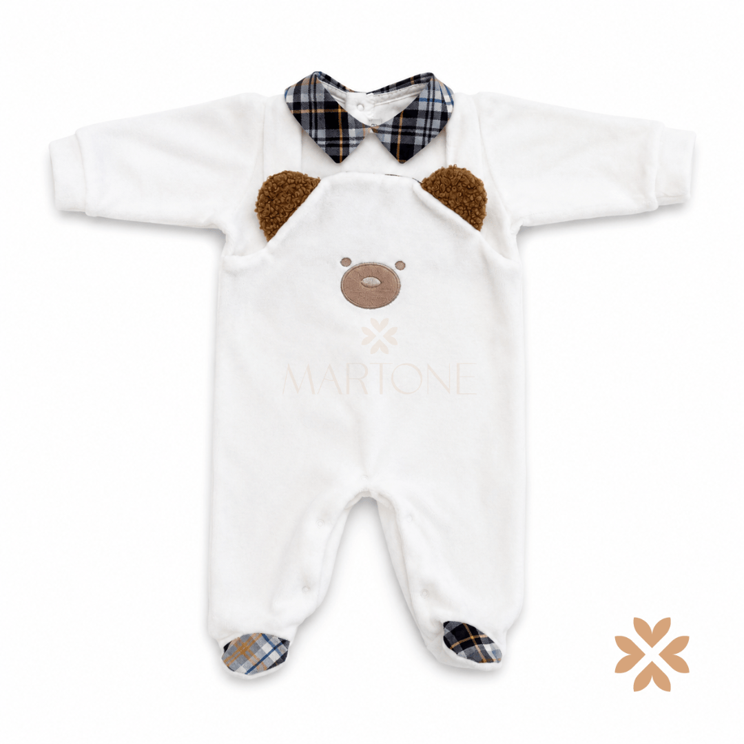 Tutina in ciniglia Teddy Panna- La Sartoria Dei Piccoli