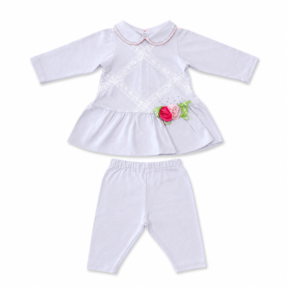 LV104  - Tutina spezzata in cotone La Sartoria Dei Piccoli