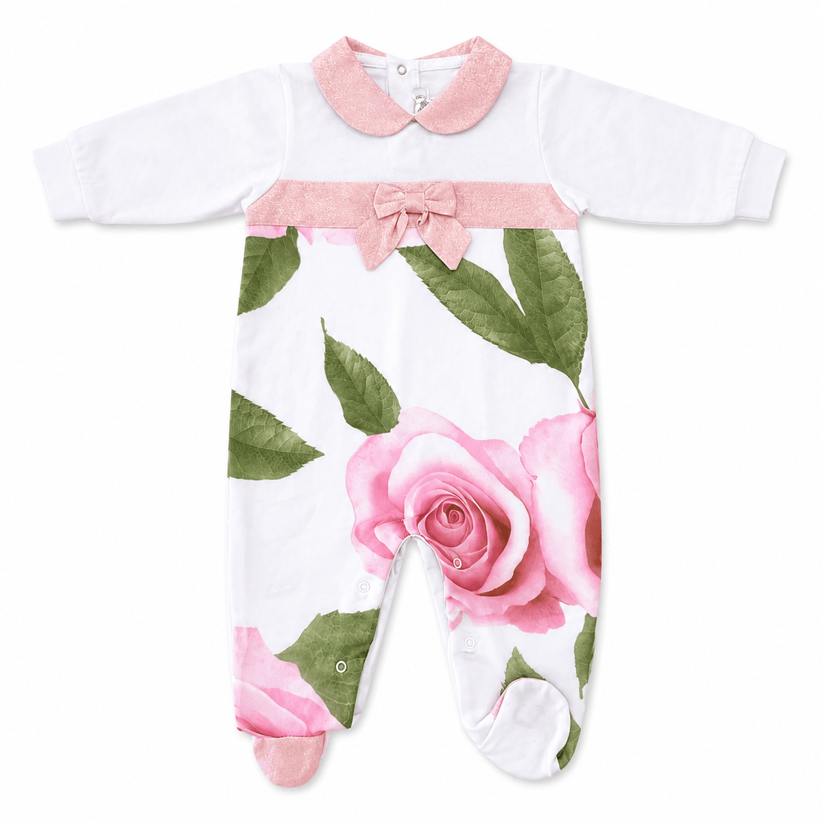 LT105 - Tutina intera con rose La Sartoria Dei Piccoli
