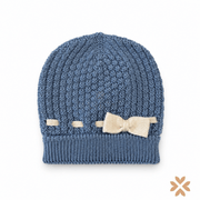 Cappellino Neonato in Maglia con Fiocco