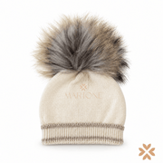 Cappellino Neonato in Maglia con Maxi Pompon