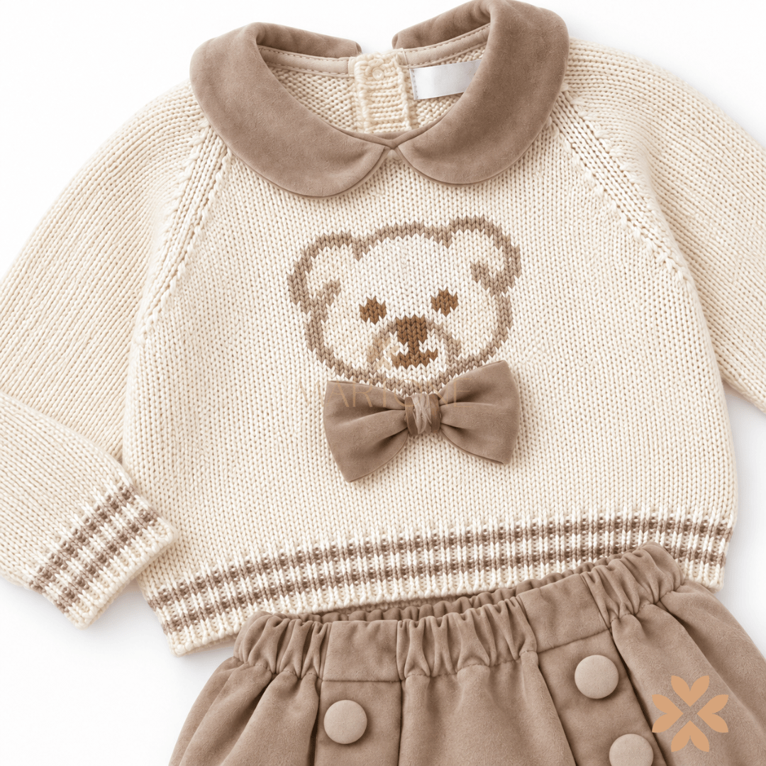Completo Maglia Orsetto e Coulotte in Velluto - Les Joies