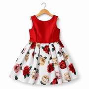 ML44 Abito elegante con stampa rose