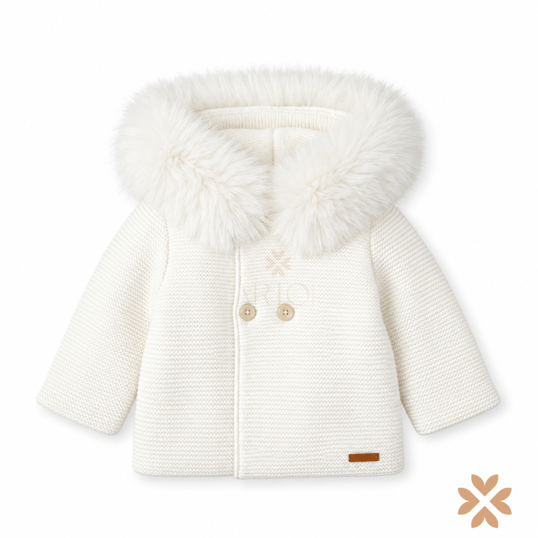 Cappotto Bianco in Maglia con Ecopelliccia - Mac Ilusion