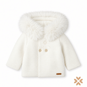 Cappotto Bianco in Maglia con Ecopelliccia - Mac Ilusion