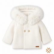 Cappotto Panna in Maglia con Ecopelliccia  - Mac Ilusion