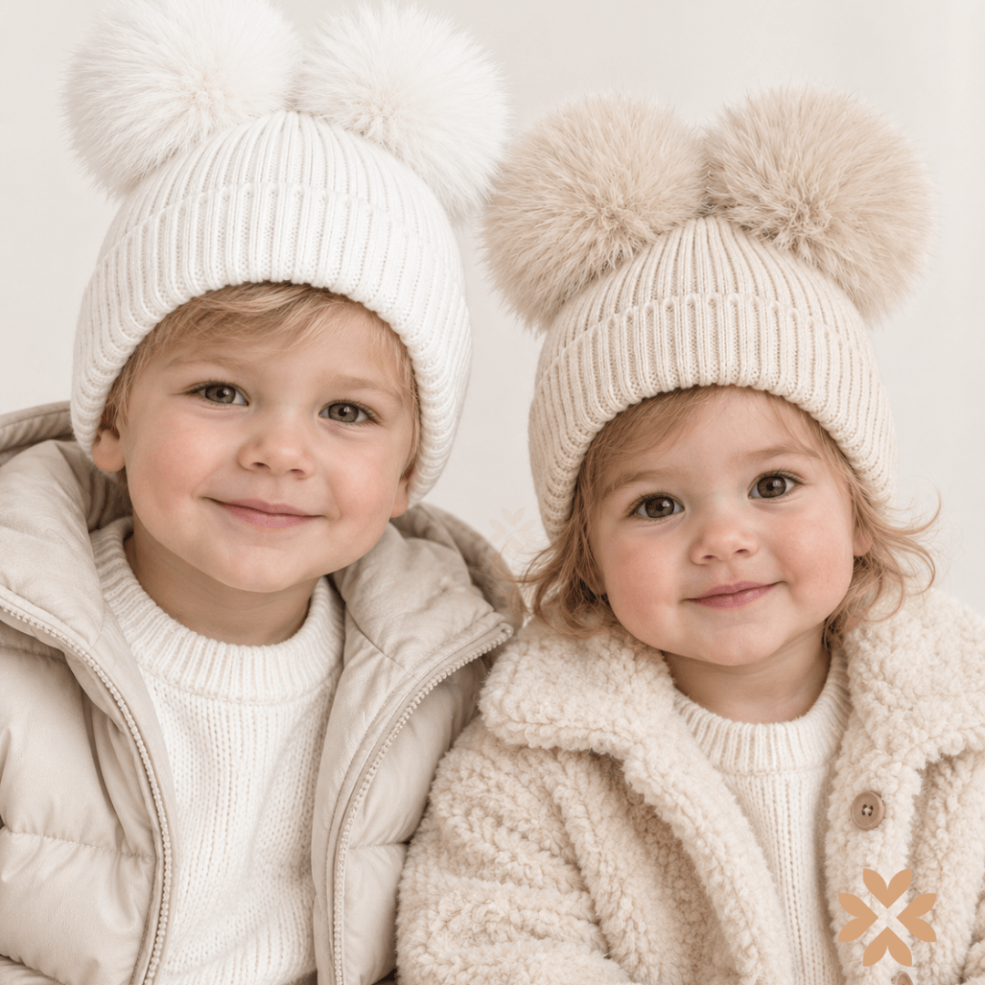 Cappello Doppio Pompon Bianco - Mac Iusion