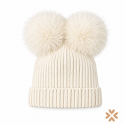 Cappello Doppio Pompon Panna - Mac Ilusion