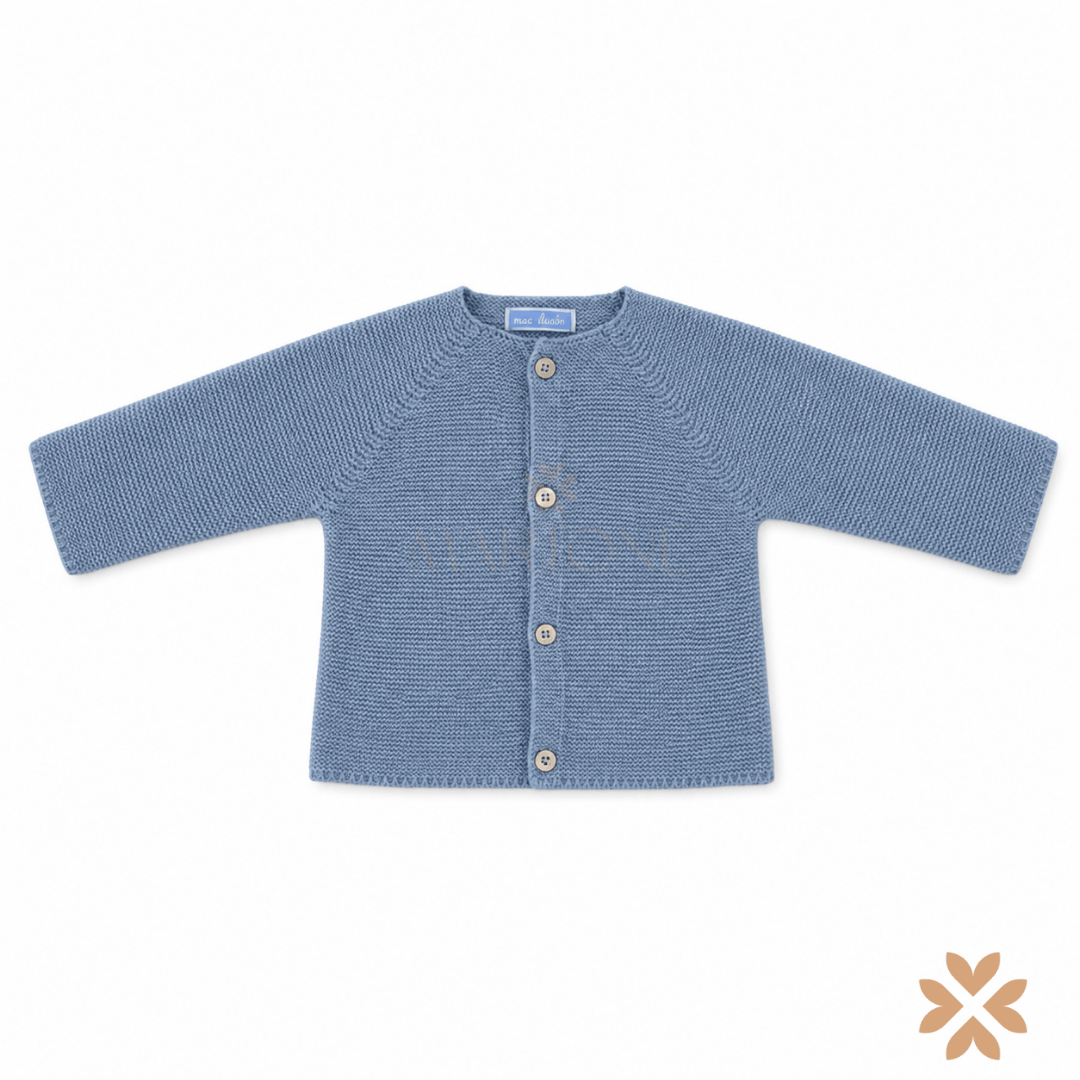 Cardigan celeste in lana - Mac Ilusion