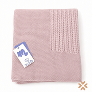 Coperta in lana rosa a trecce - Mac Ilusion