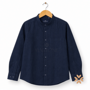 Camicia in lino blu - Manuell&Frank
