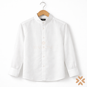Camicia in lino collo alla coreana - Manuell&Frank