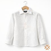 Camicia in lino con microfantasia ricamata - Manuell&Frank