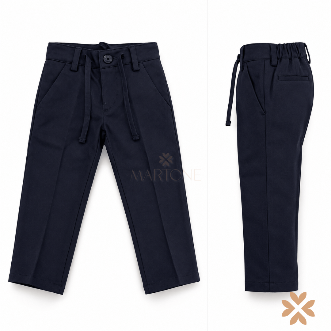 Pantalone in Gabardine Blu - Manuell&Frank