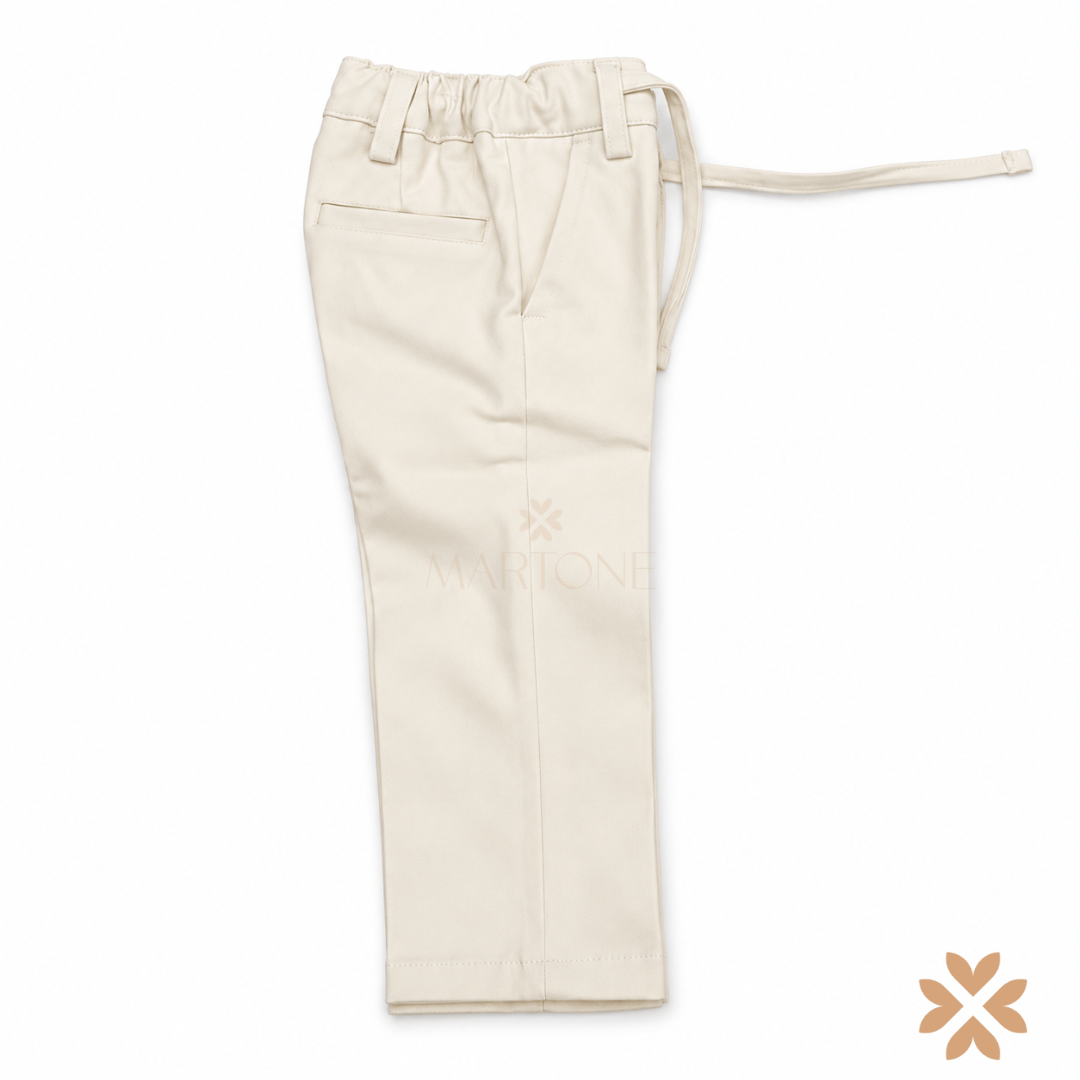 Pantalone in Gabardine Panna - Manuell&Frank