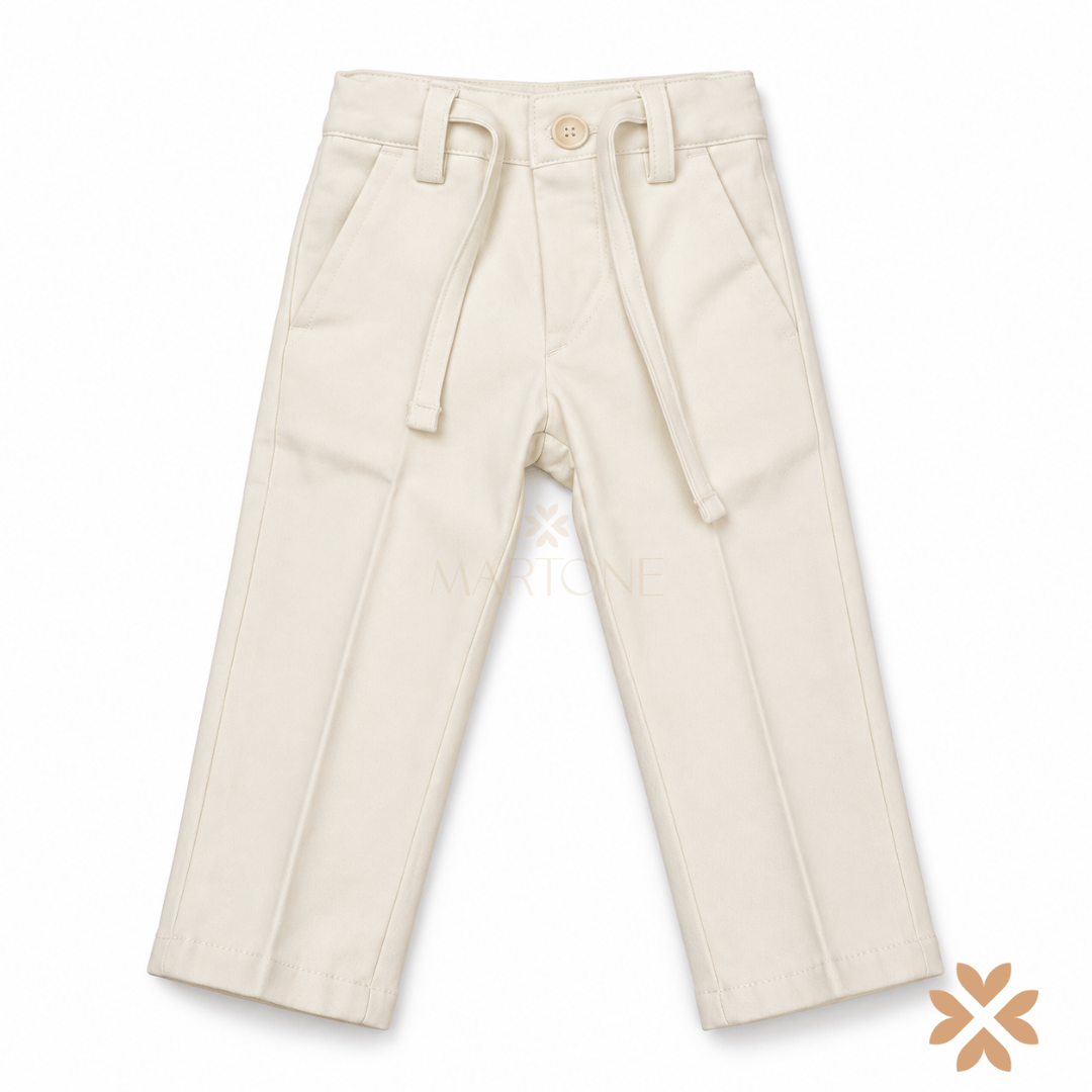 Pantalone in Gabardine Panna - Manuell&Frank