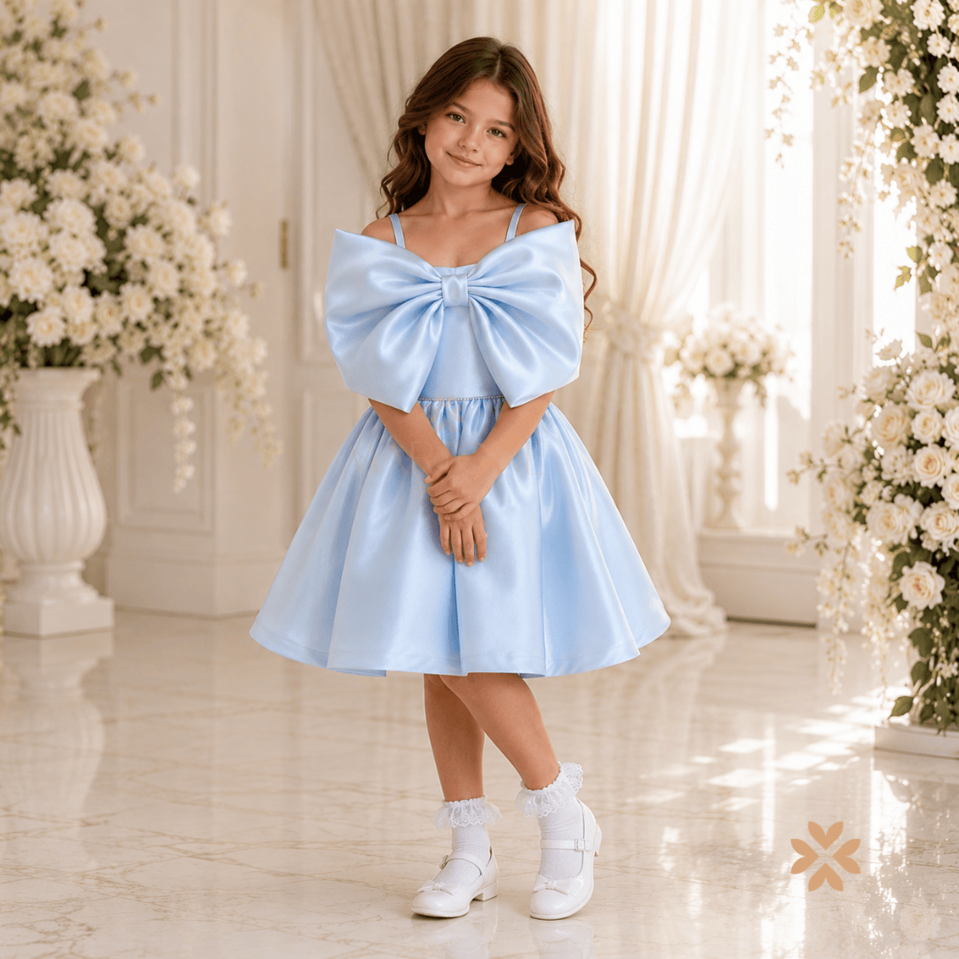 Abito Elegante  Maxi Fiocco - Cielo