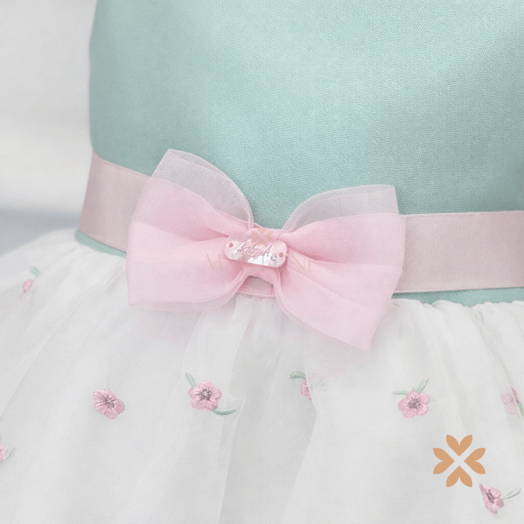 Abito tulle e rose ricamate - Baby A